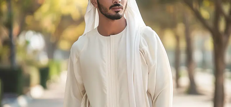 Man in Formal Ivory Thoub